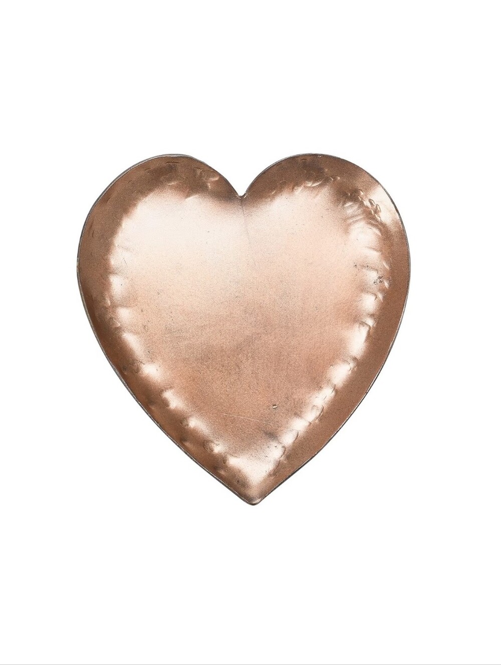 Vintage Rustic Pounded Metal Dish with Copper Plated Finish